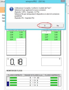 calibrazione dello spirometro mir spirolab III con esito positivo