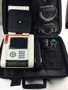 spirometro portatile che solitamente viene venduto con una borsa da trasporto
