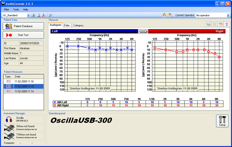 Software AudioConsole di Oscilla USB310