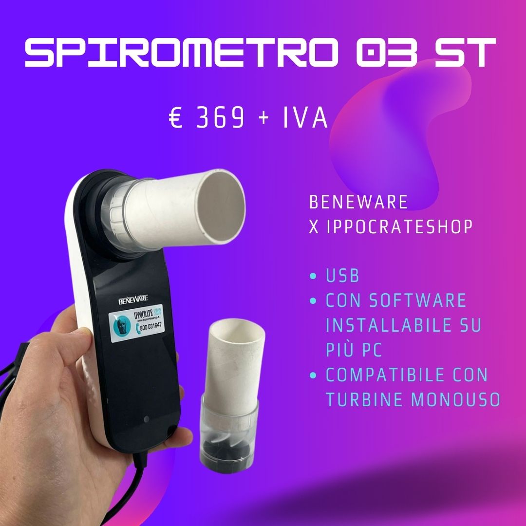 spirometro o3 USB Ippocrateshop x beneware