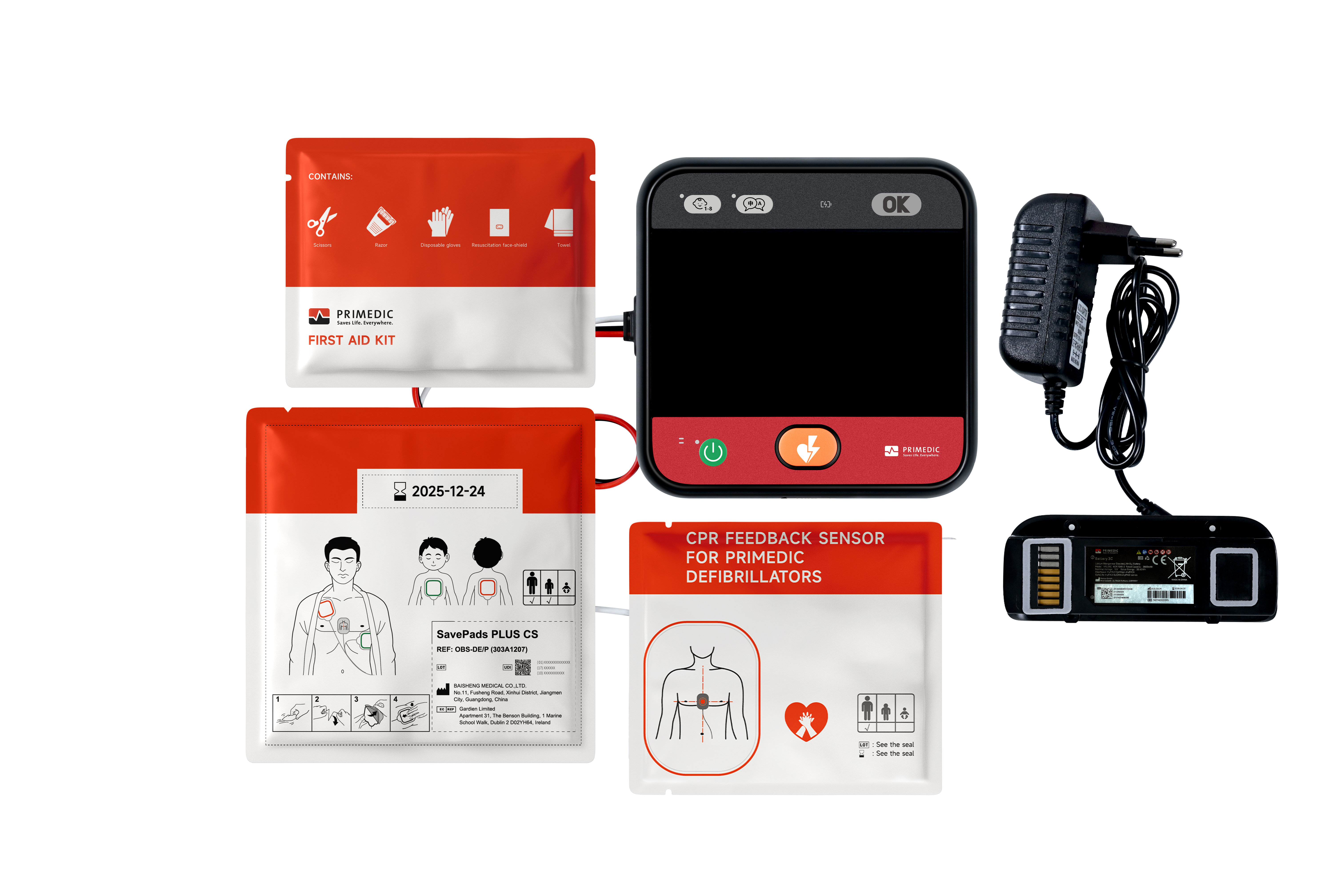 Dimensioni compatte defibrillatore Primedic HeartSave myPAD 15x15 cm 1,1 kg
