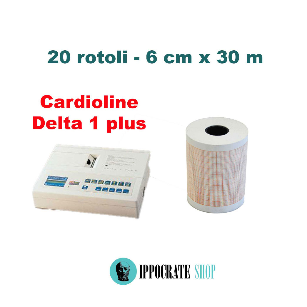 Carta per ecg Cardioline Delta 1 plus - 20 rotoli - 6 cm x 30 m