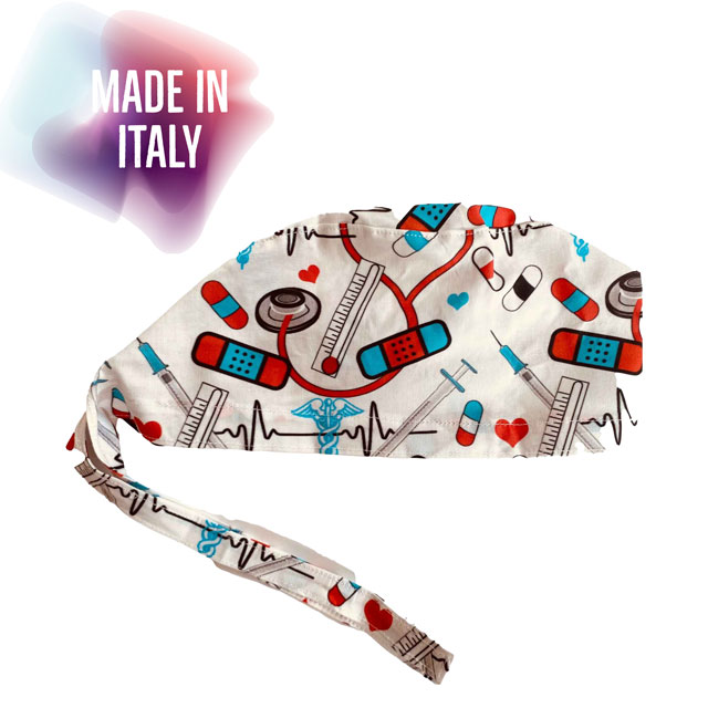 PreTYZOOM 2 Cappelli Chirurgici In Cotone Regolabili - Cuffie Mediche Con Fascia Tergisudore Per Infermieri Uomo/Donna